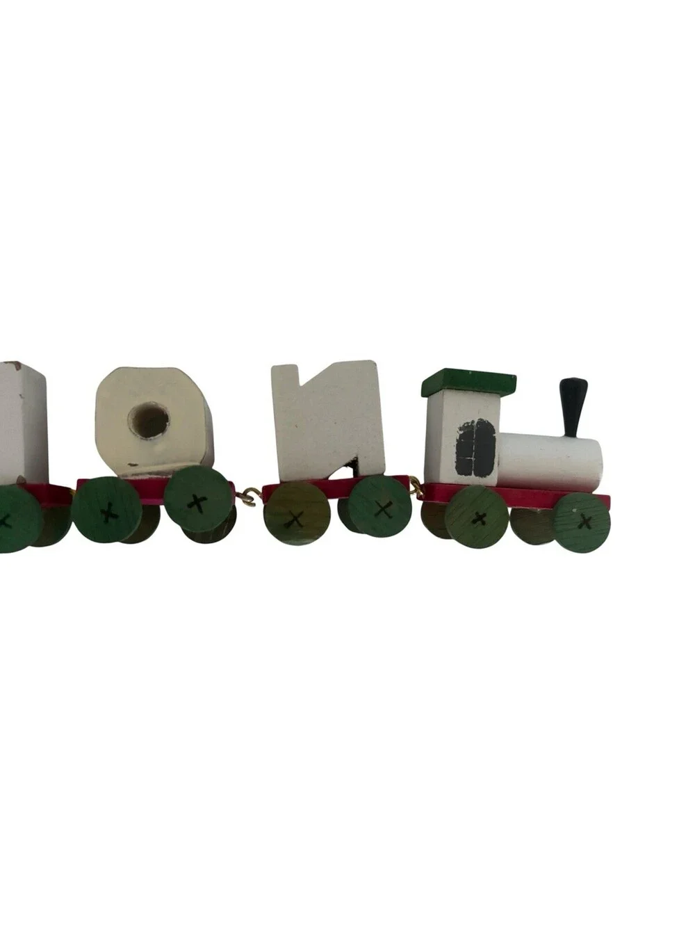 Vintage Christmas Wooden Noel Holiday Candle Train In Original Box No Candles